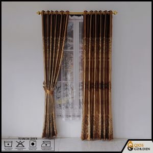 Gorden Jendela Kamar Blackout Import Minimalis Motif Printing Batik Lembut Tebal Model Smokring