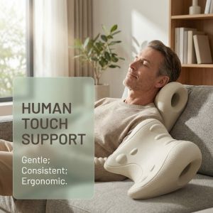 JOMEY Soft EVA Material Cervical Massage Pillow Acupressure Design U-Shaped Contour Cervical Traction Device Massage Tool Multi-Purpose Use Neck Shoulder Relaxer Cervical Support