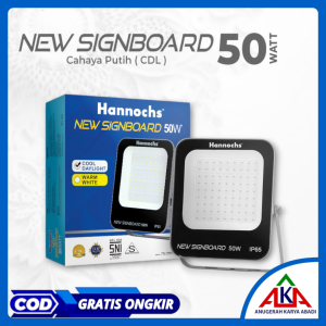 Lampu Sorot HANNOCHS NEW SIGNBOARD LED Flood Light 20W / 30W / 50W / 100W IP65 Waterproof Outdoor Cool Daylight Putih