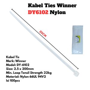 Kabel Ties Winner DY6102 Nylon Cable Tie 2.5 x 200mm Tis 100pcs