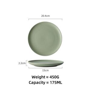 OMK Japanese Style Handmade Dinnerware Set Dinner Plate Set Sauce Dish Dipping Plate Deep Dish Big Salad Bowl Home Ceramic Tableware