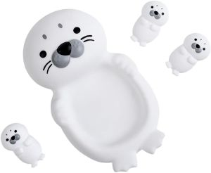 4-in-1 Seal Bathtub Toys  Mother-Baby Floating & Nesting Set  Easy-Clean Non-Toxic Rubber  Fun Montessori Bath-Time Gift for Boys & Girls