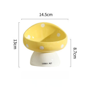 SKISOPGO Cat Ceramic Bowl Pet Bowl Large Caliber with High Stand Neck Protection Pet Bowl for Pet Snack Plate