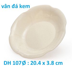 Dĩa tròn hình hoa lòng sâu - vân đá kem đựng thức ăn nhiều size DH06