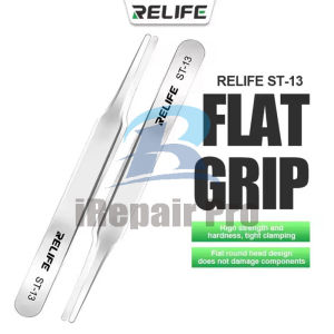 PINSET TWEEZERS FLAT GRIP ANTI-MAGNETIC ADSORPTION RELIFE ST-13