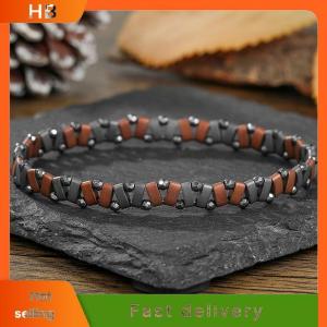 HB Hip Hop Elastic Beaded Non-fading Men Bracelet Simple Black Stone Irregular Bracelet Simple Party Jewelry Accessories
