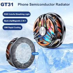GT31 Magnetic Phone Cooler Portable Phone Semiconductor Radiator Mobile Gaming Video Streaming Phone Fan Phone Accessori