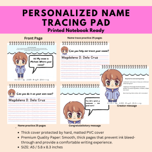 Cursive name tracing for Kinder and Preschool Personalize Tracing Worksheet Name tracing workbook for kids