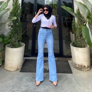 Celana Jeans Cutbray HigtWaist Panjang Wanita Inport-Cutbray Flare Jeans Terbaru celana highwaist cutbray lose jeans celana wanita 2023