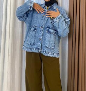 Jaket Jeans Wanita OVERSIZE Korean Style Joza