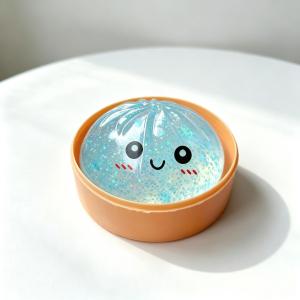 【Local Stock】 Simulated Steamed Bun Toy 8cm Stress Relief Slow Rising Bun Sensory Toy Office Relaxation Soft Stress Ball GiftGlitter Dumpling Stress Relief Toy Cute Steamed Bun Squishy Toy