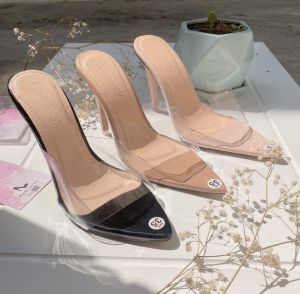 Giày/Dép/Guốc nữ cao gót mũi nhọn quai trong quai ngang mika trong suốt đế nhọn 7-9cm Giày Mika Trong Suốt Cho Mùa Hè Giày Cao Gót Chất Liệu Da - Lazada