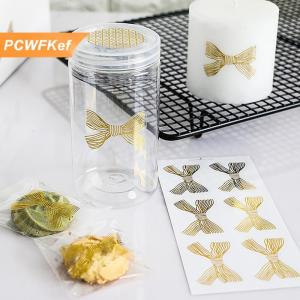 【PCWFKef】 30 cái 5 tấm dễ thương vàng lớn Bow Sticker Vàng handmade dính bánh ngọt ngào kẹo bao bì niêm phong Nhãn dán quà Tặng văn phòng phẩm