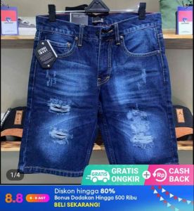 celana pendek sobek pria denimCELANA SOBEK RIPET KOLOR RAWIS JEANS