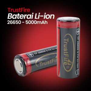 TrustFire 1 PCS Baterai Rechargeable 26650 Li-Ion 3.7V 5000mAh Flat Top - 1903SN35 - 7RBT0JBK