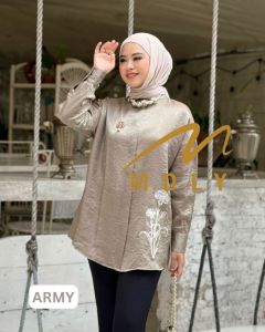 Raline shirt by Mdly Baju Kemeja Lengan Panjang Atasan Wanita Casual