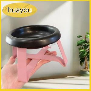 huayou ชามอาหารสัตว์เลี้ยงปกป้องกระดูกสันหลังของสัตว์เลี้ยงชามใส่อาหารสัตว์เลี้ยงปกป้องคอสูงพร้อมขาตั้งอุปกรณ์สำหรับแมว