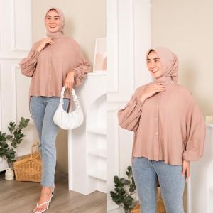 ARSHILASHOP - Loise Shirt Blouse Rayon Premium Jumbo Blouse Wanita Korean Style Atasan Wanita Lengan Panjang Terbaru 2021