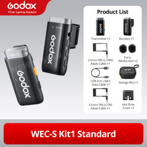 Godox 2.4GHz WEC-S Wireless Microphone System for Sony Cameras Max 200m Los Range for Interviews Live Commentaries Filming