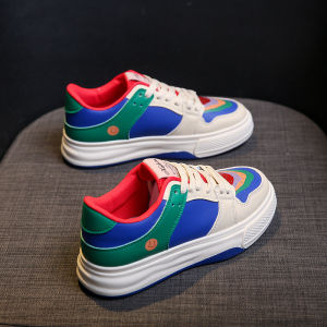 [Free Shipping] 2026 Summer New Style Two-Tone White Sneakers For Women Trendy Student Breathable Shoes Versatile Casual Sneakers For Women 1221-1