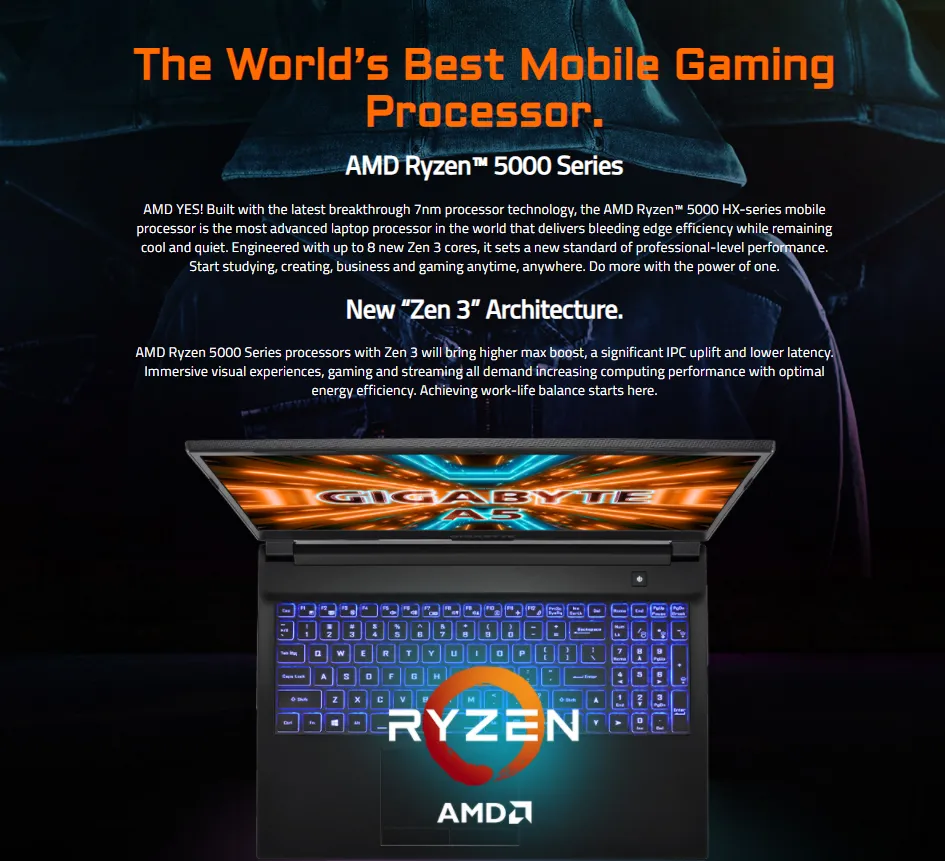 Gigabyte Amd Laptop Ryzen 5000 GIGABYTE A5 X1-CS12130SH Gaming