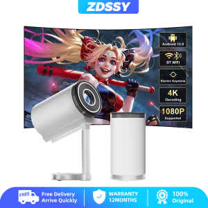ZDSSY New X5 Android Smart Projector with 5G WiFi Bluetooth Support 1080p Video Projector 280ANSI with Building in Speakers Foldaway Stand Electronic Focus/Keystone Correction for Home Theater Support HDMI USB PC TV Box iOS & Android Phone
