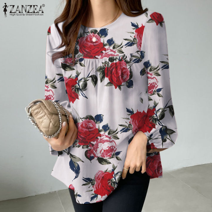 Ganaba Long Sleeves Flowers Top