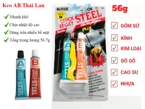 Keo AB Thái Lan Quick Epoxy Alteco 56.7gr- Keo AB Siêu Dính Chịu Nhiệt - Keo Dán Sắt Sữ - Keo Epoxy 2 Thành Phần