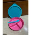 Tupperware Kiddos Bowl with Spoon 350ml 1pc Satuan dengan sendok hang on spoon tempat bekal anak wadah nasi sayur dengan sekat 3 350 ml bawa bekal anak makanan buah lucu imut  bagus awet praktis murah promo diskon go green lolly tup pink hijau orange ungu. 