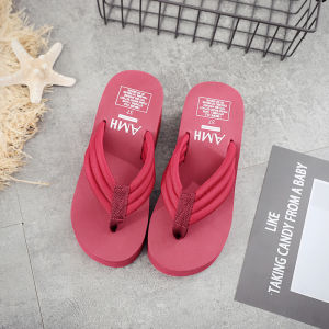 Free Shipping WomenS Summer Outdoor Slippers New Korean Style Designed For Petite Women With A Thick Sole Wedge Heel And A-Style Design Perfect For The Beach