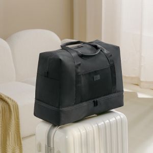【Local Ready Stock】RPET Travel Hand Carry Bag Foldable wet and dry separation bag Hand-carry bag Large capacity