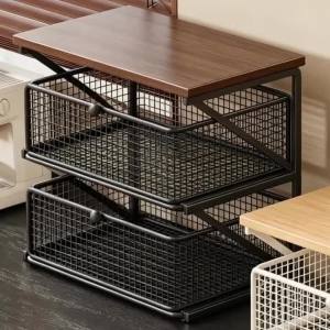 FFBH Metal Frame Storage Racks Desktop Organizer Shelf Multi Layer Mug Holder Multifunctional Kitchen Storage Practical Furnishing 6K4N7