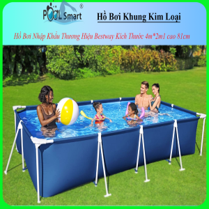 Hồ bơi khung kim loại chính hãng Bestway Kích thước:4m x2m11 cao 81cm bể bơi cho bé đồ chơi vận động cho trẻ