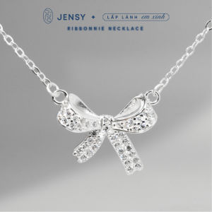 Dây Chuyền Bạc Nữ CAO CẤP JENSY Hot Trend Kiểm Định GIV "Ribbonnie" VCTL3. Vòng Cổ Bạc Nữ S925