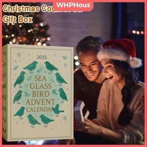WP💓💛💖 Sea Glass Bird Advent Calendar 2025 24-Day Coastal Christmas Countdown With Sea Glass Ornaments Unique Holiday Décor & Gift