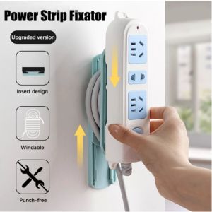 Self-Adhesive Power Strip Holder & Desktop Socket Fixer: Cable Organizer Wall Mount
