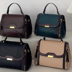 Da mềm màu-Chặn nắp của phụ nữ túi xách cầm tay vai và Crossbody Túi công sở cổ điển cho phụ nữ