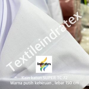 ( per 1 roll ) bahan kain katun putih tebal polos SUPER TC 72 gulung lebar 150 cm isi 54 meter baju hem kemeja putih seragam sekolah backdrop background gamis koko layar proyektor sarung lapisan bantal mori kafan alas piknik spanduk lukis pecel lele