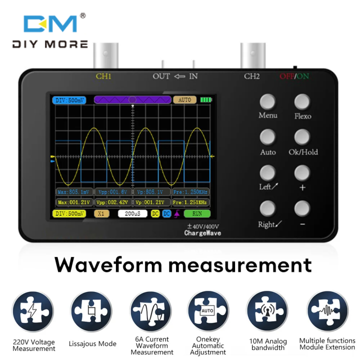 Diymore SCO2 Dual Channel Digital AUTO Oscilloscope PWM 50M 10Mhz ...