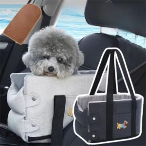 OUTOPEN Large Capacity Puppy Car Seat Cute Soft Pet Car Safety Seat Pet Carrier with Safety Leash Pet Booster Seat for Dogs Cats