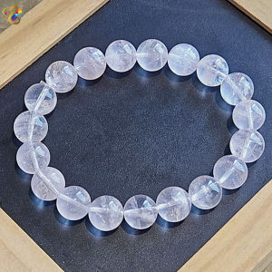 Premium Grade Hematoid Quartz Bracelet (Icy Pink)