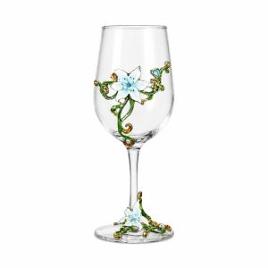 BLACKON Tinh tế Ly rượu vang Men răng Trong suốt Ly có chân trong suốt Ly uống nước Sáng tạo 3D Ly cao Đám cưới