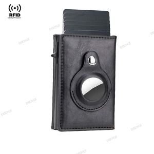 Ví da PU thông minh dành cho nam thiết kế đơn giản chống trộm RFID chứa được 9-14 thẻ có ngăn đựng giấy tờ tùy thân ngăn đựng tiền mặt điểm nhấn bằng hợp kim nhôm phụ kiện tiện dụng cho mọi ngày quà tặng sinh nhật cho anh ấy quà tặng cho chồng/bạ