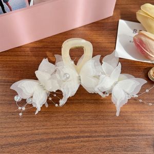 MD-C1384 Jepit Rambut Wanita Motif Kupu Kupu Mutiara Jepitan Butterfly / Hair Claw Jeday Rambut