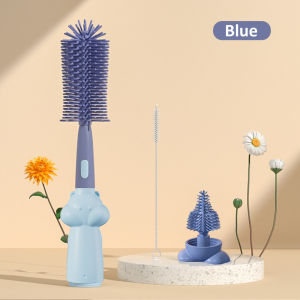 Halobaby 3 In 1 Silicone Baby Bottle Brush Set Feeding Bottle Brush Bottle Cleaner Nipple Brush