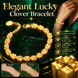 Womens Fashion Four Leaf Clover Bracelet Lucky Charm Titanium Steel Jewelry Trendy Bracelet