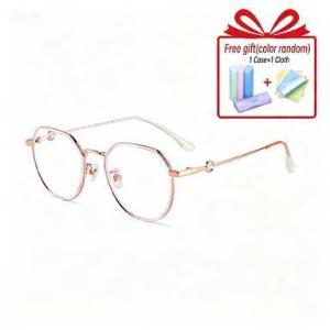 Anti Blue Light Graded Myopia Glasses 0 to -6.00 Square Metal Frame Eyeglasses for Men Women