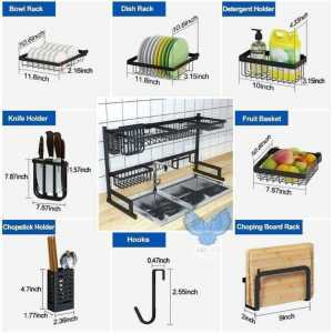 Rak Piring Anti Karat / Rak Piring Stainless Hitam / Rak Wastafel