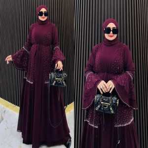 Gamis Muslim Mewah Elegan Miranti Dress Lebaran Wanita Dewasa Viral 2025 Model Terbaru Gamis Pesta Kondangan Simple Modern Kekinian