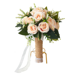 White Rose Wedding Bouquet Elegant Romantics Bouquet Bridesmaids Flower for Bride Bridesmaid Reception Centerpiece